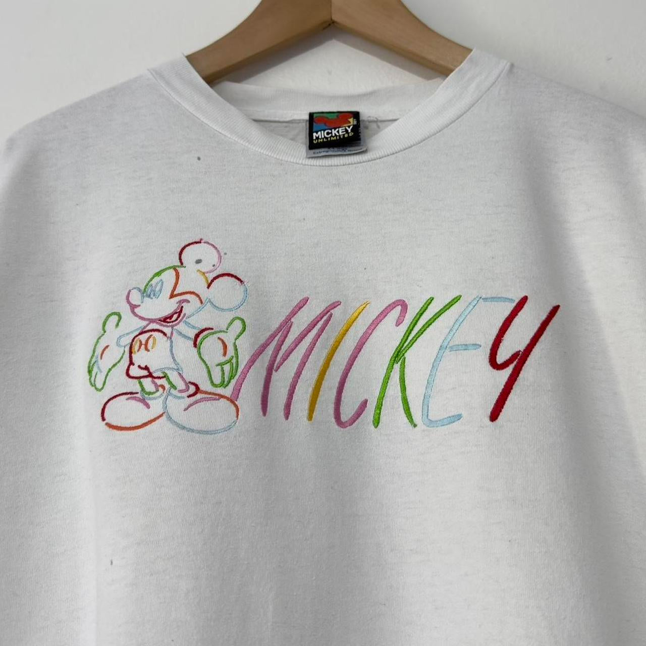 Vintage Mickey Embroidered 90s T Shirt (XL)