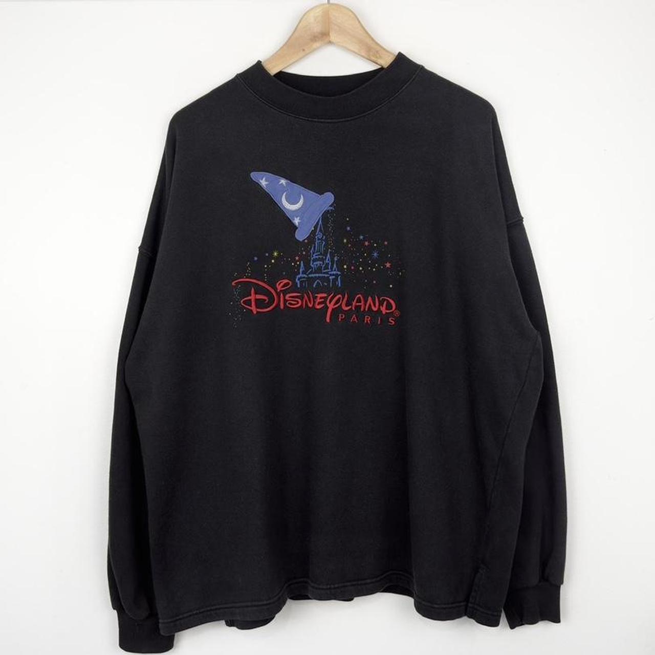 Vintage 90s Disneyland Paris Sorcerer's Hat Black Sweatshirt (L/XL)