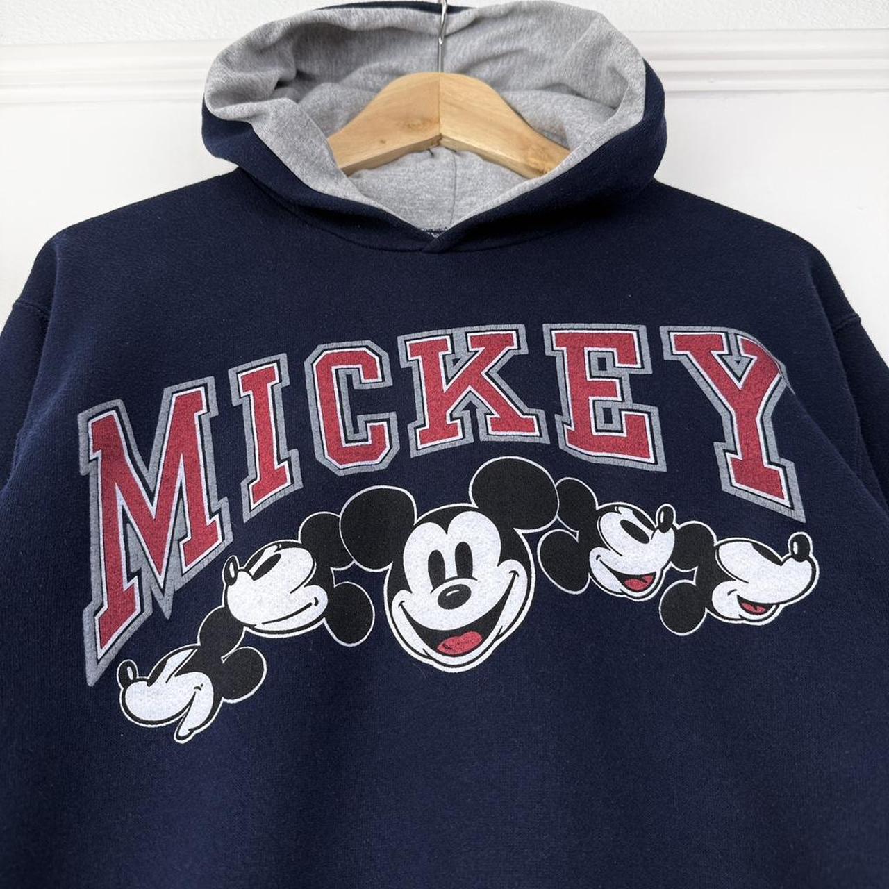 Vintage 90s Mickey Mouse Spell Out Navy Hoodie (XS/S)