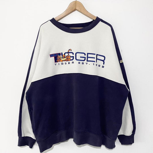 Vintage Tigger Spell Out Embroidered 90s Sweatshirt (XL)