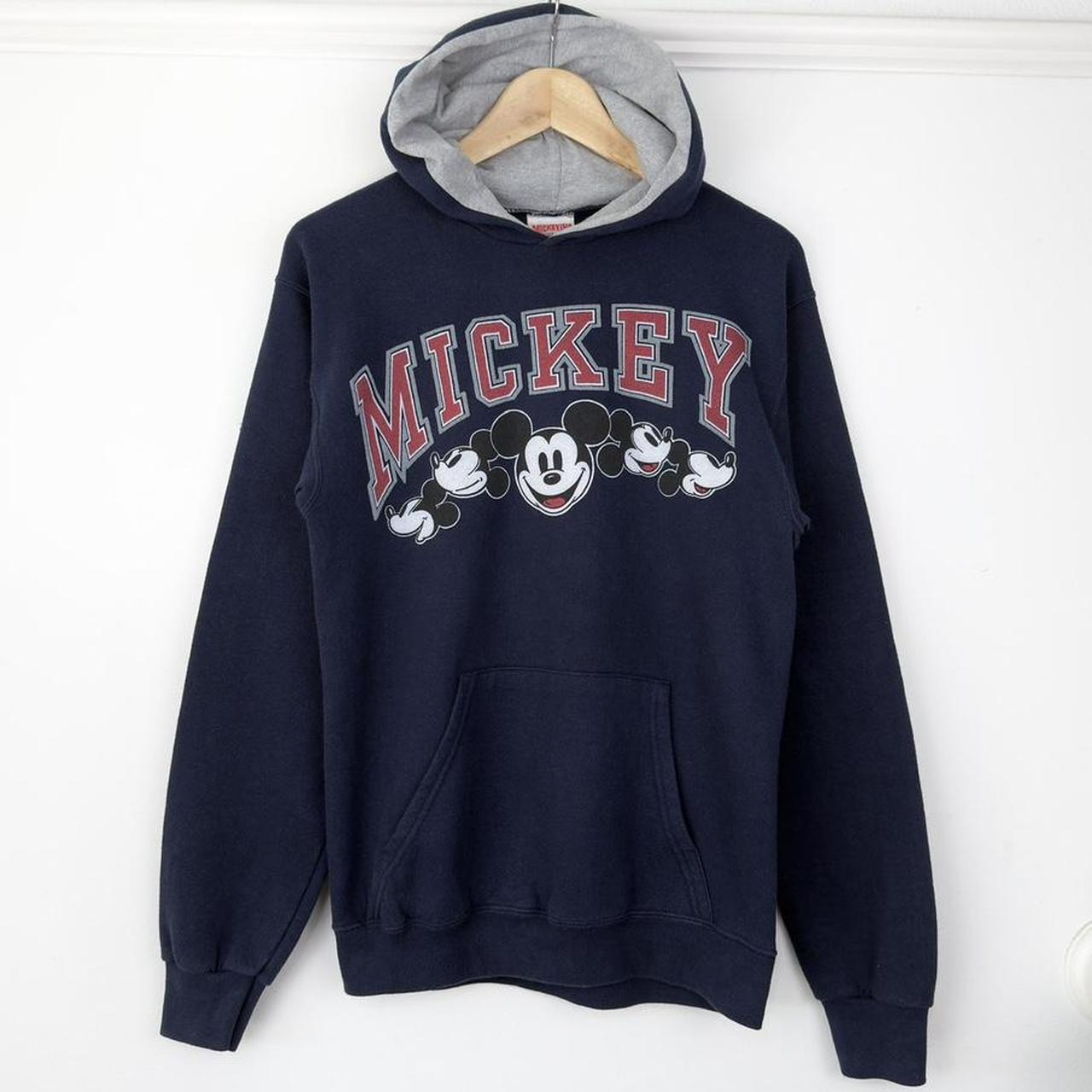 Vintage 90s Mickey Mouse Spell Out Navy Hoodie (XS/S)
