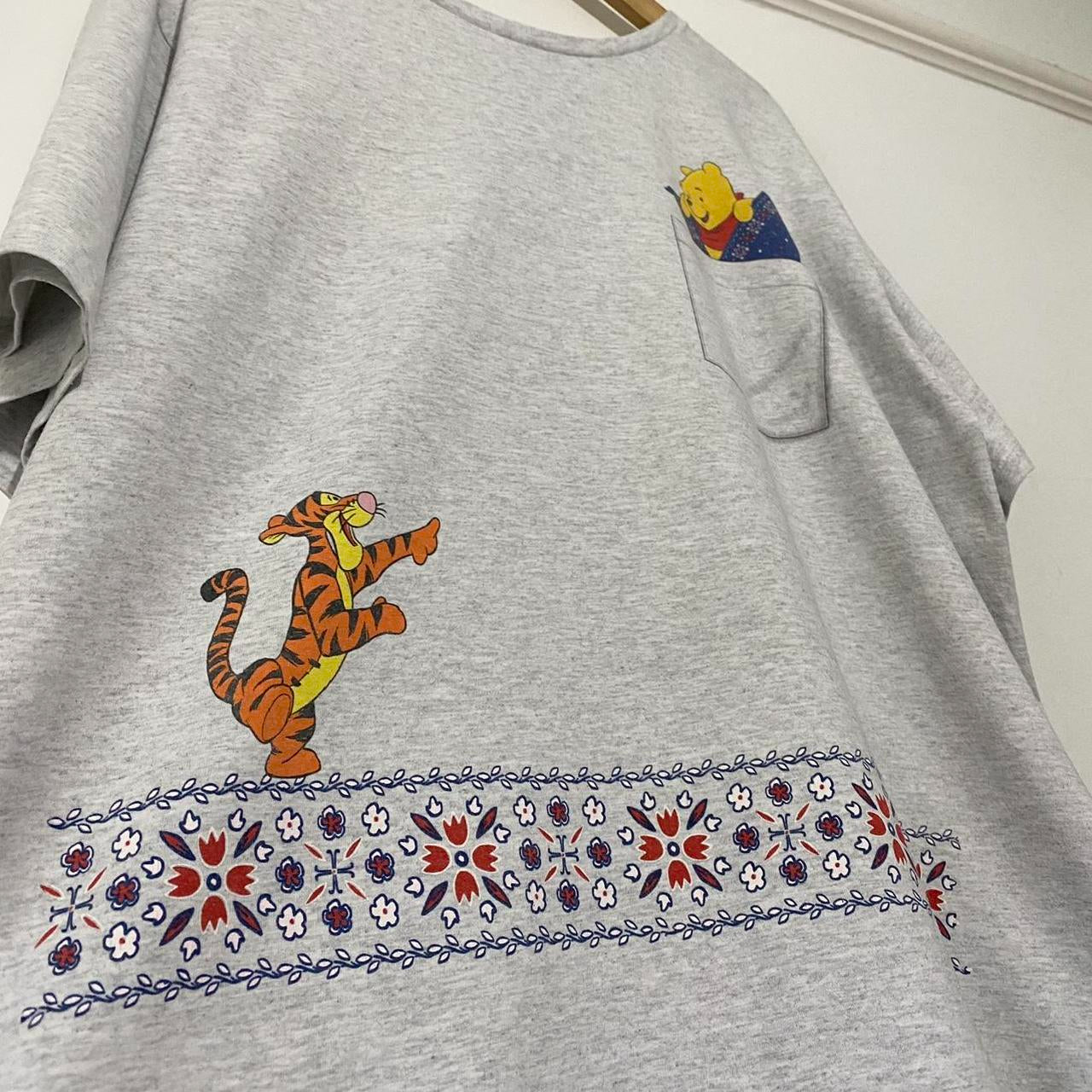 Vintage Tigger and Pooh 90s Grey T Shirt (XXL)