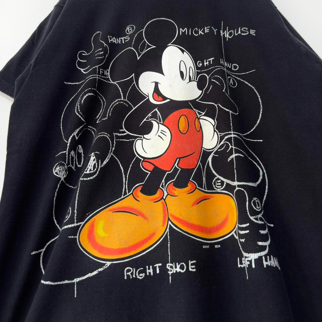 Vintage Mickey Mouse Blueprint 90s T Shirt (XL)
