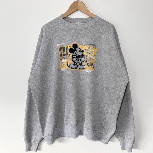 Vintage Mickey Mouse Graffiti Embroidered Sweatshirt (XL)