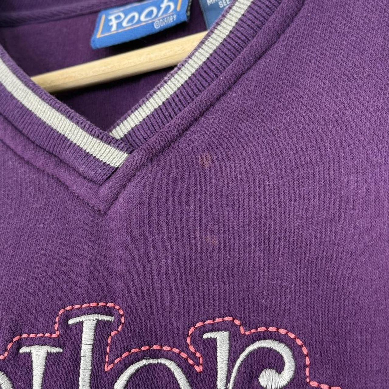 Vintage 90s Eeyore Embroidered Pooh Purple V Neck Sweatshirt (L)