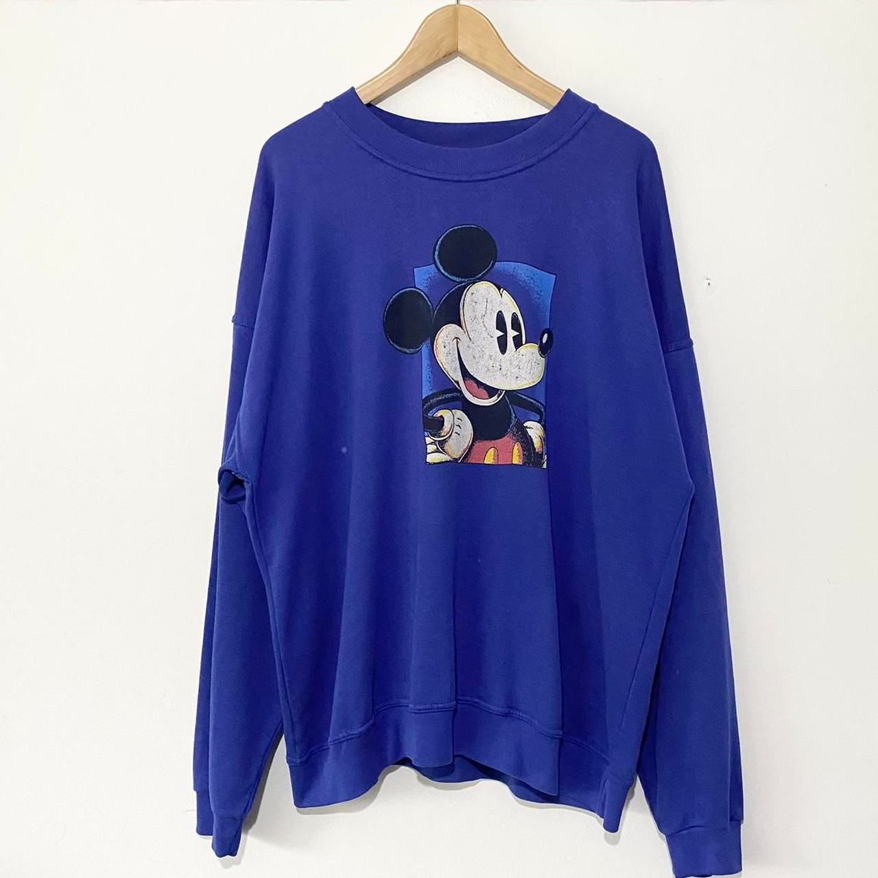 Vintage Mickey Mouse Blue 90s Sweatshirt (XL)