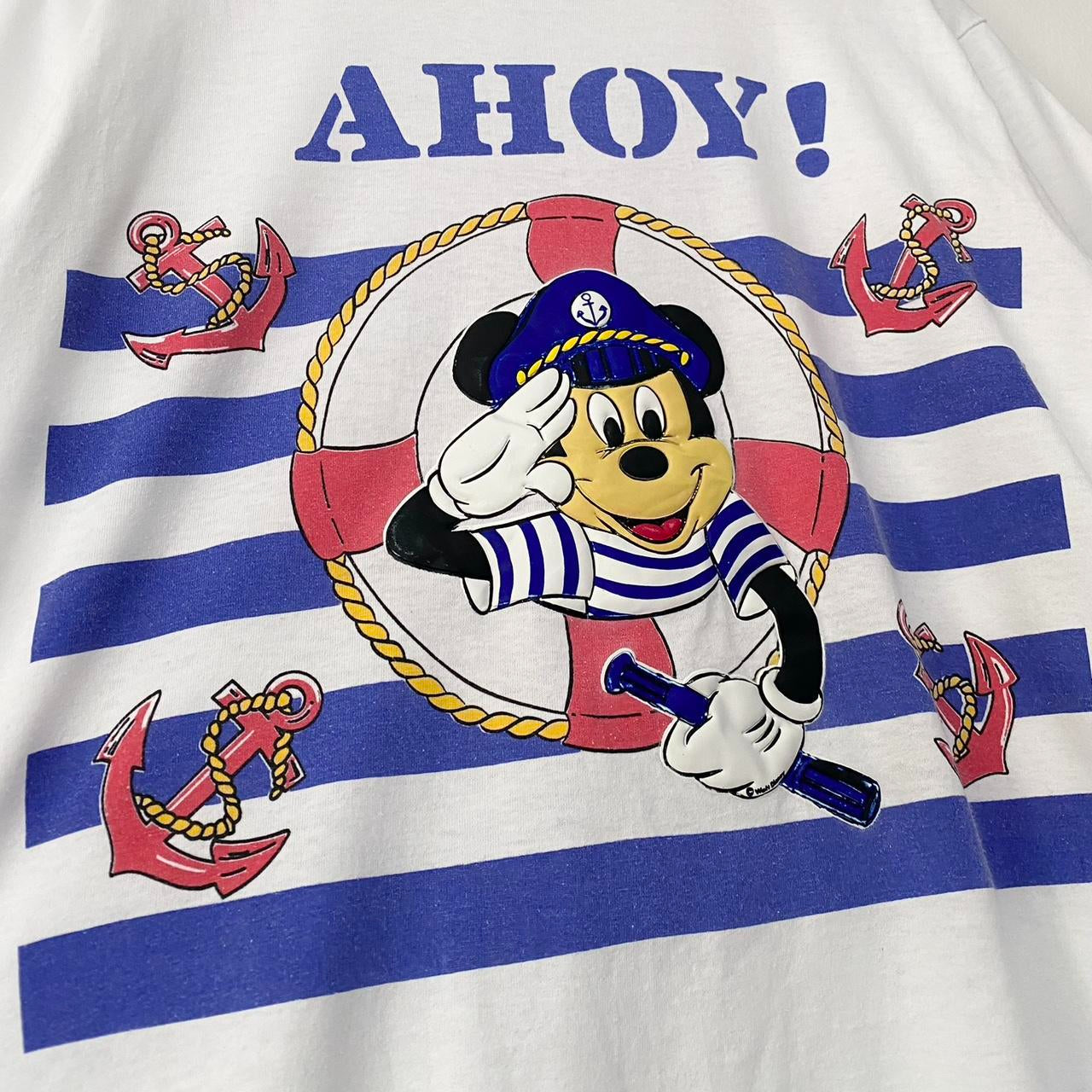 Vintage Mickey Ahoy! Sailing 90s T Shirt (M)