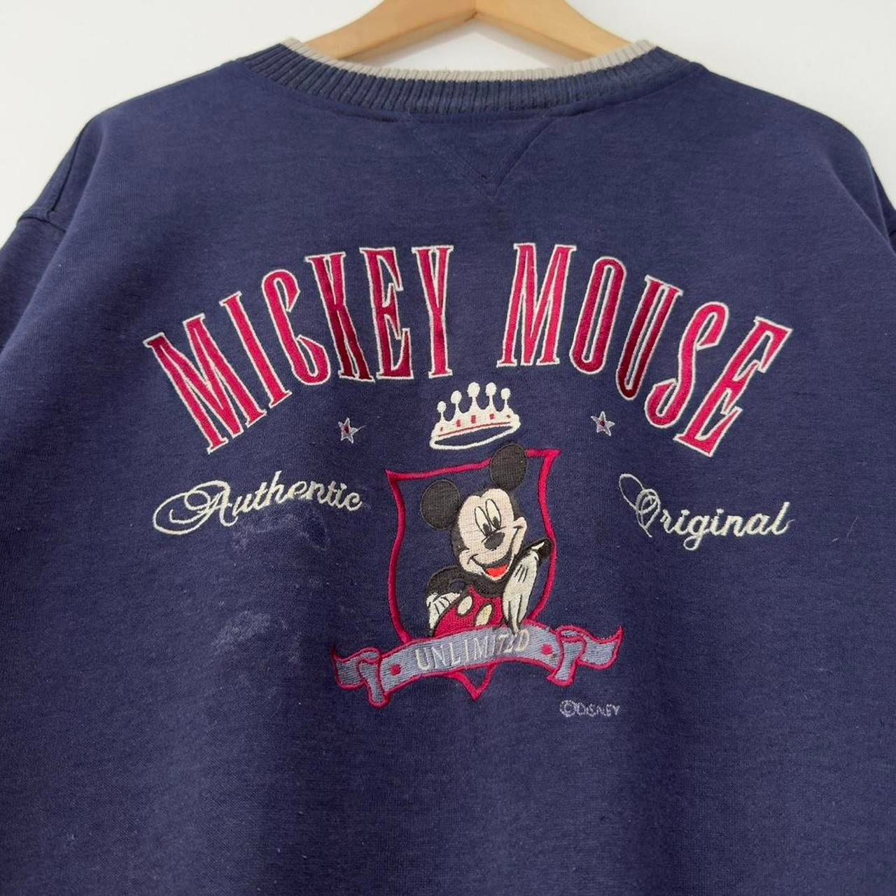 Vintage Mickey Mouse Embroidered Distressed 90s Sweatshirt (L)