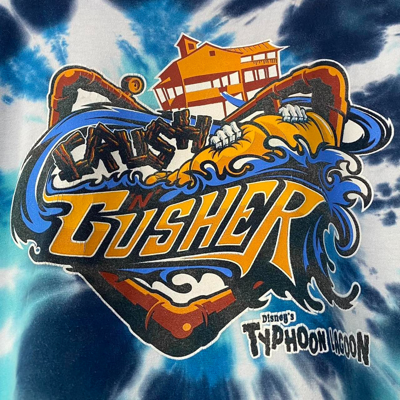 Disney's Typhoon Lagoon Crush 'N' Gusher Tie Dye T Shirt (XXL)