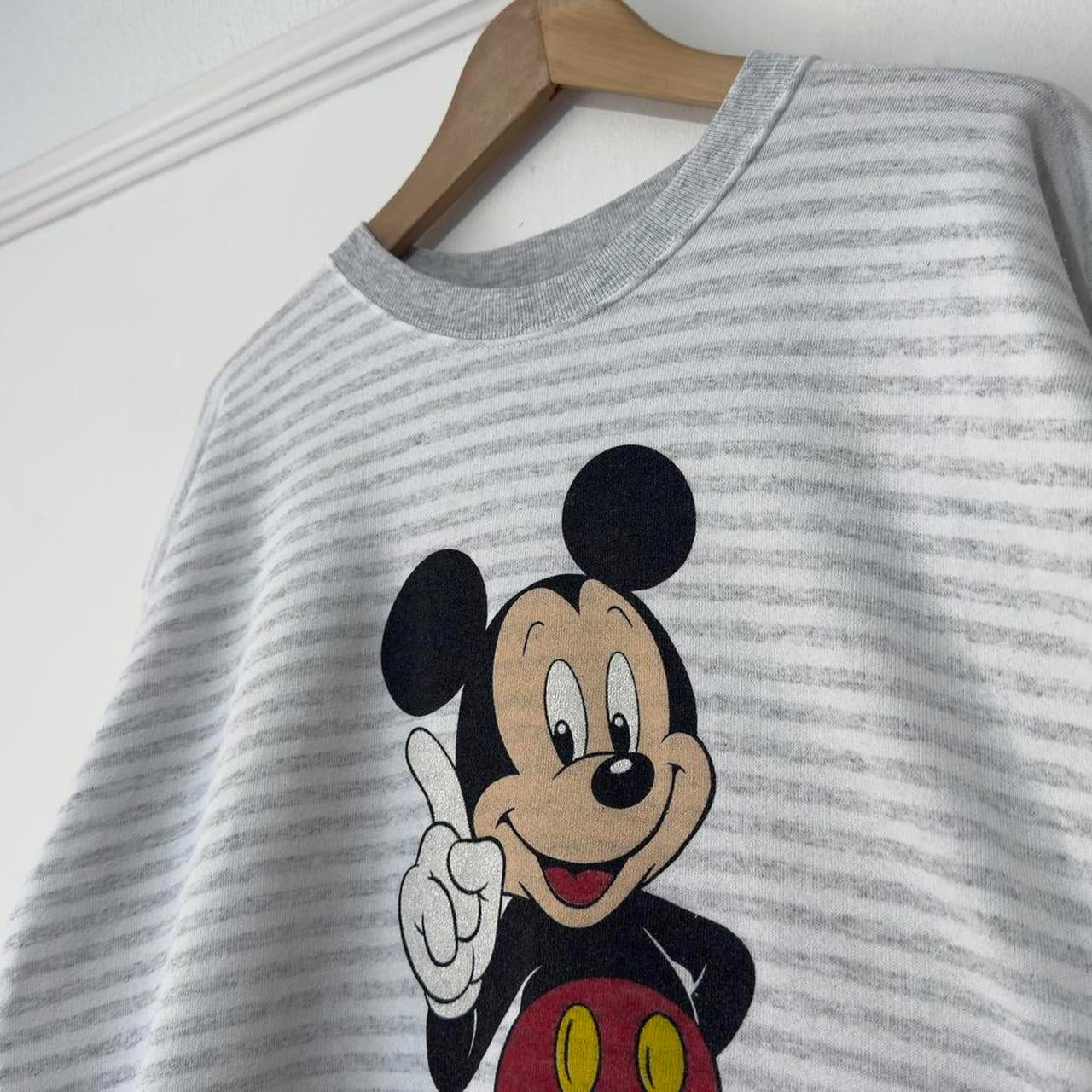 Vintage Mickey Striped 90s Sweatshirt (L)