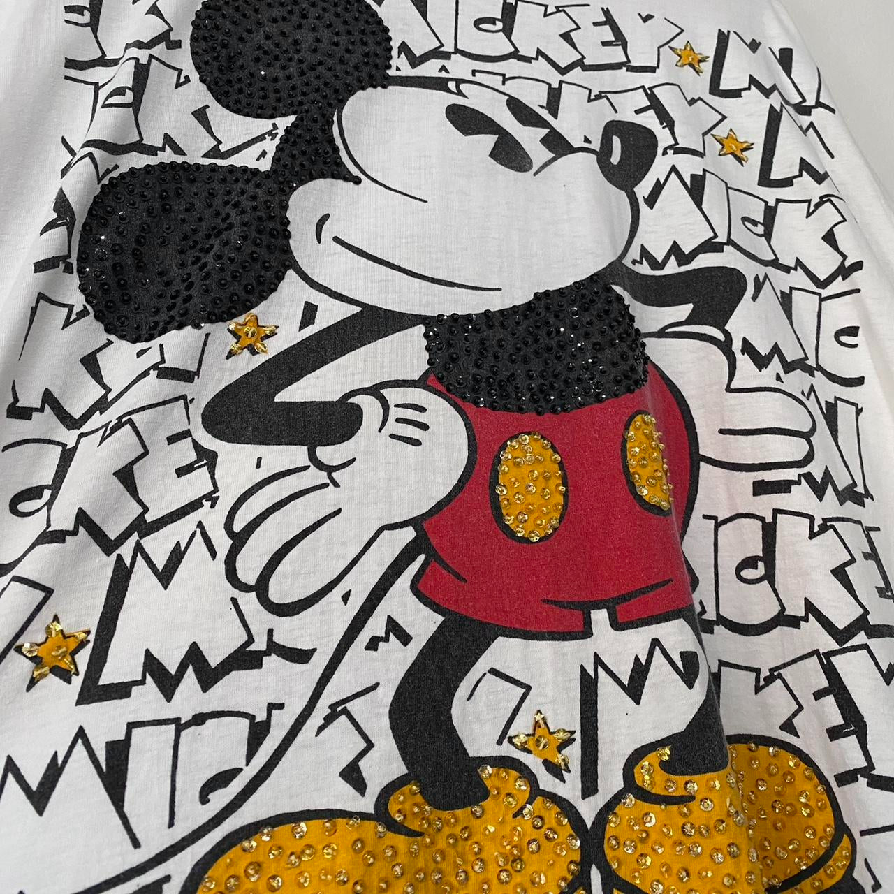 Vintage Mickey Mouse Sequins 90s T Shirt (XL)