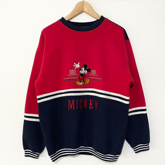 Vintage Mickey Striped 90s Sweatshirt (S)