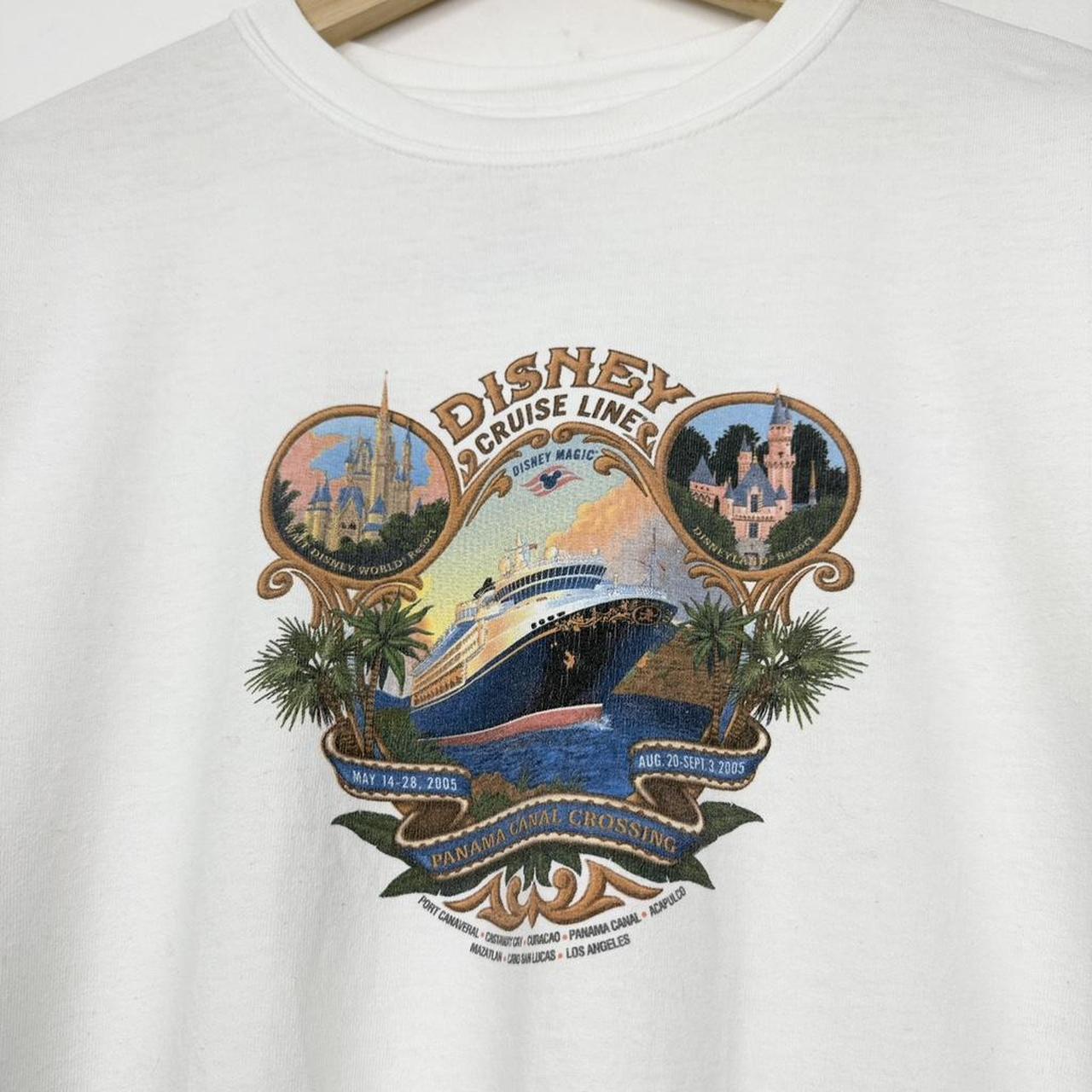 Vintage 2005 Disney Cruise Line Panama Canal Crossing White T Shirt (M)