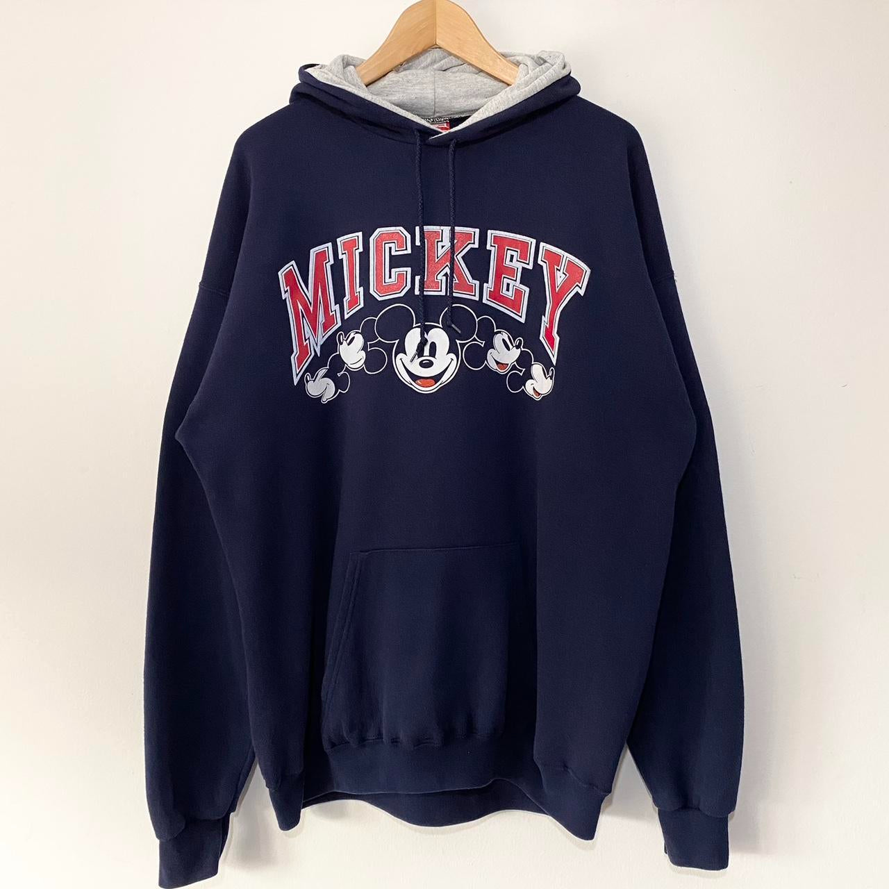 Vintage Mickey Spell Out 90s Hoodie (L/XL)