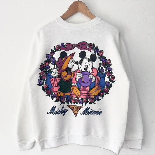 Vintage Minnie & Mickey Roses 90s Sweatshirt (M)