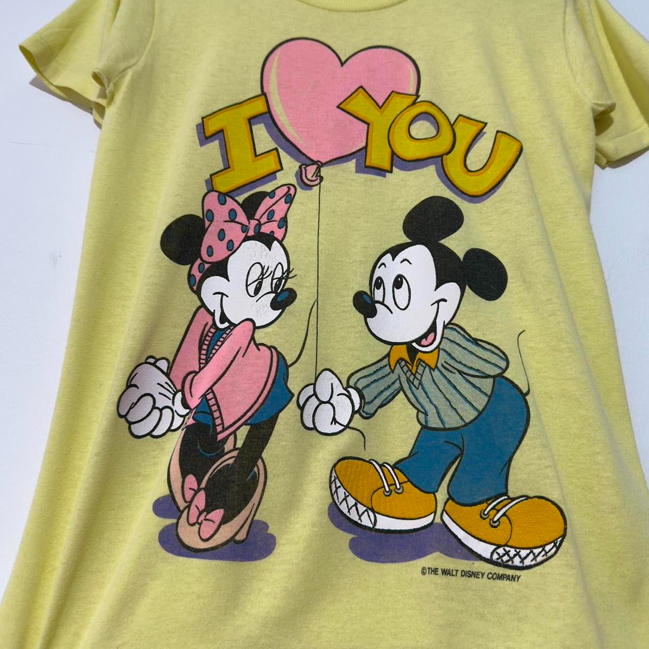 Vintage Mickey & Minnie I Love You Balloon 90s T Shirt (XS/S)