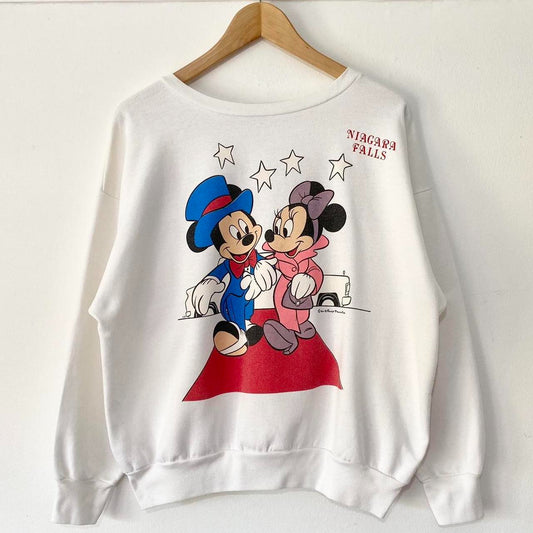 Vintage Mickey & Minnie Niagara Falls 80s Sweatshirt (Petite L)