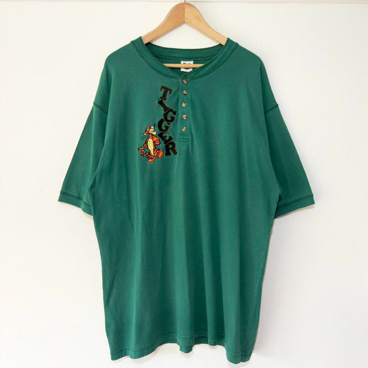 Vintage Tigger Embroidered 90s Henley T Shirt (XXL)