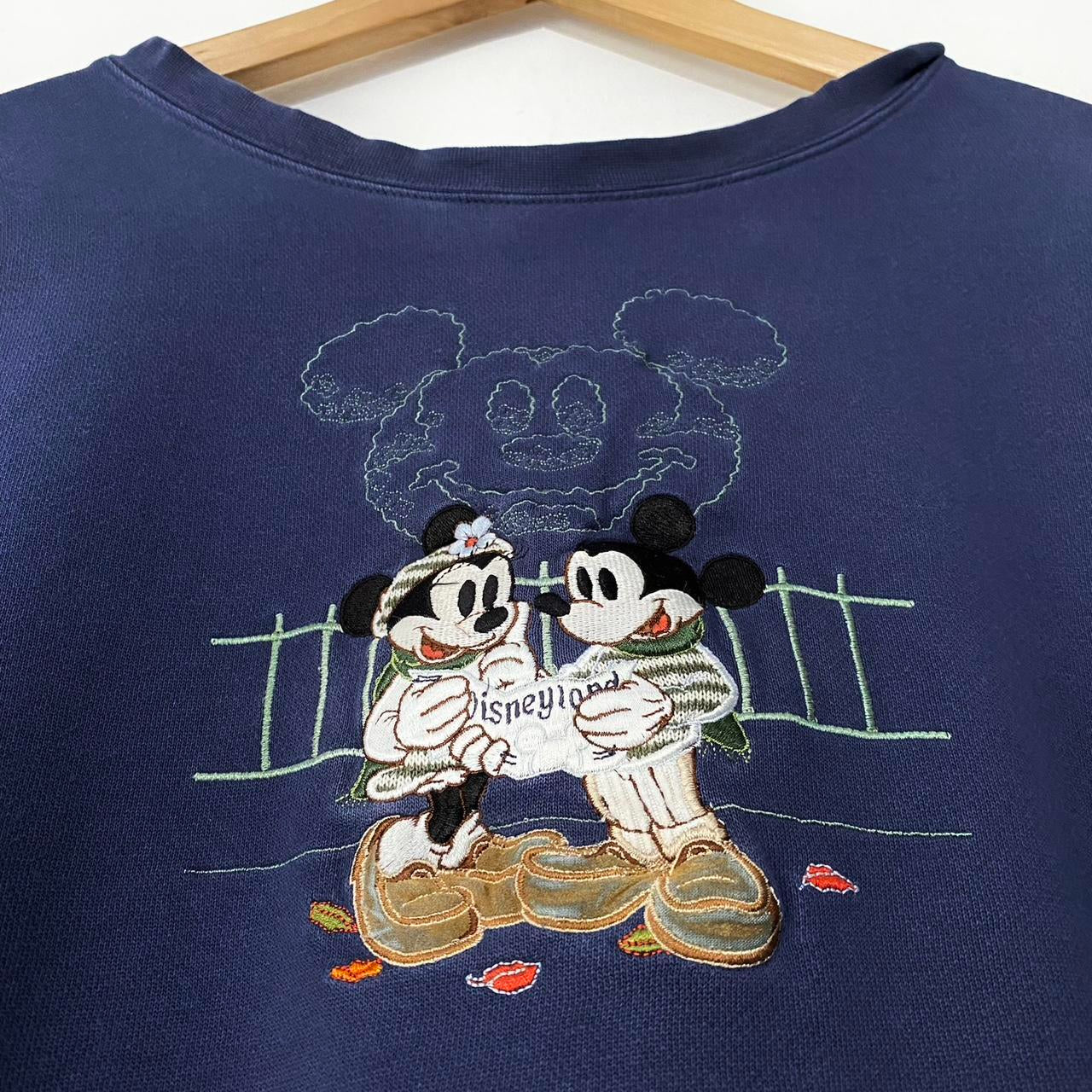 Vintage Mickey & Minnie Disneyland Cropped Sweatshirt (XL)