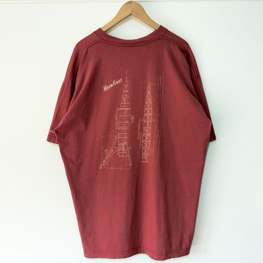 Vintage Disneyland Tomorrowland Moonliner Blueprints T Shirt (XXL)