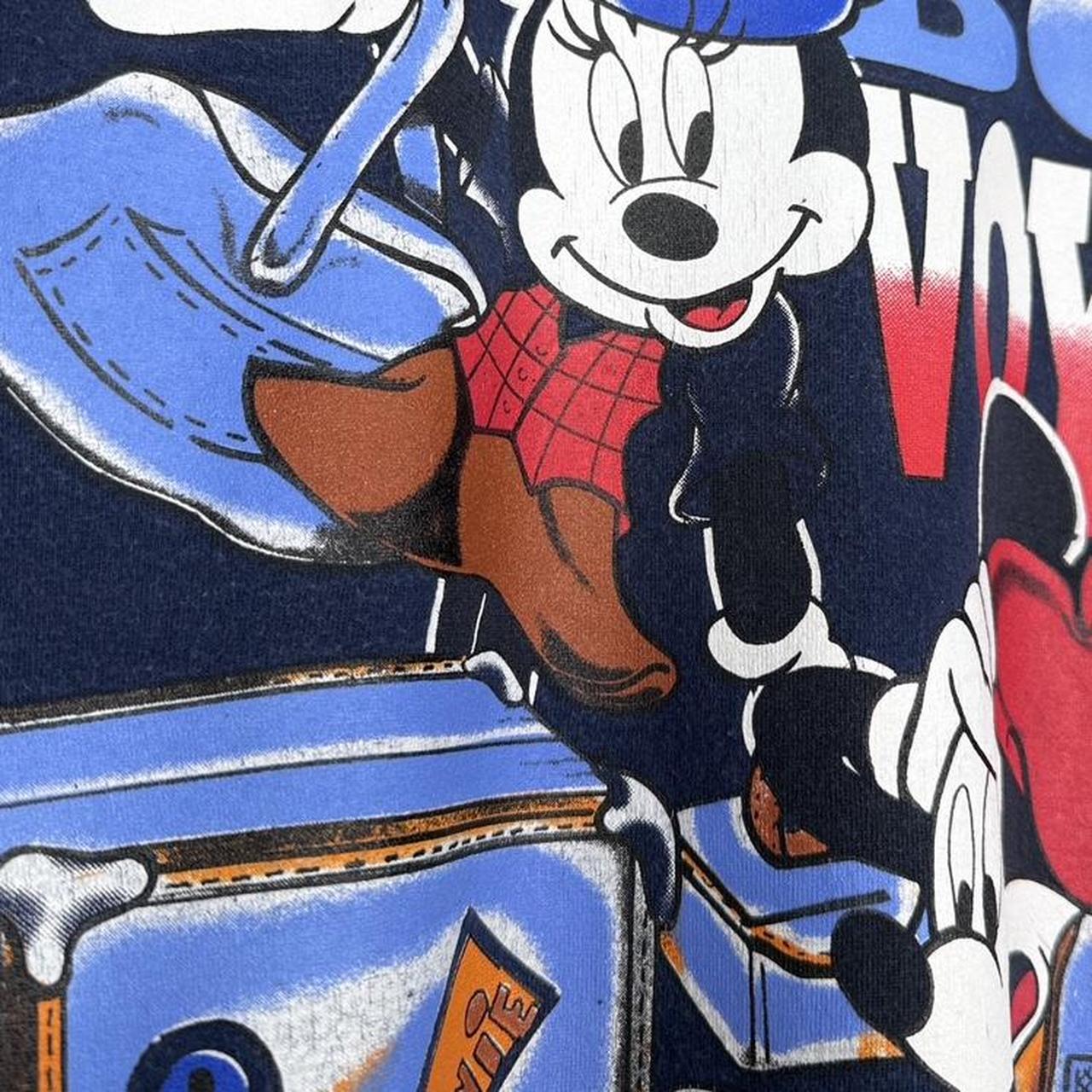 Vintage 90s Mickey & Minnie Bon Voyage Navy T Shirt (XL)