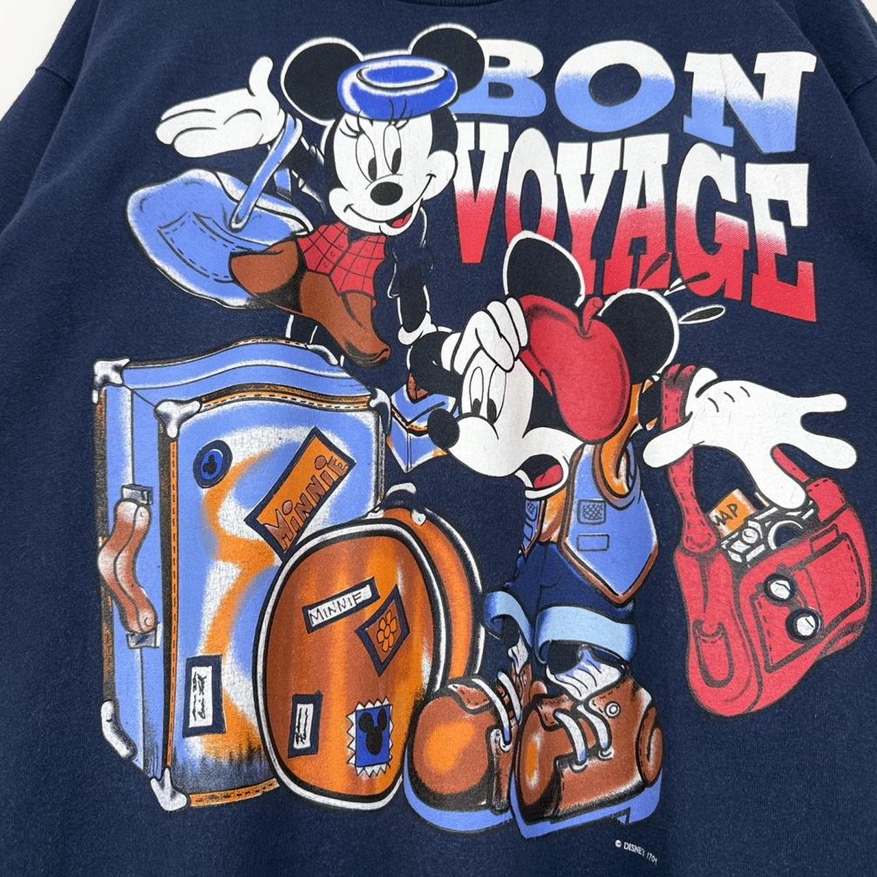 Vintage 90s Mickey & Minnie Bon Voyage Navy T Shirt (XL)