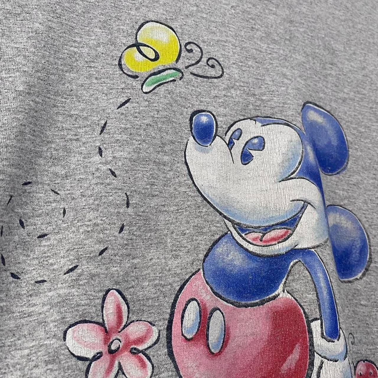 Vintage Butterfly Mickey V Neck 90s T Shirt (M)