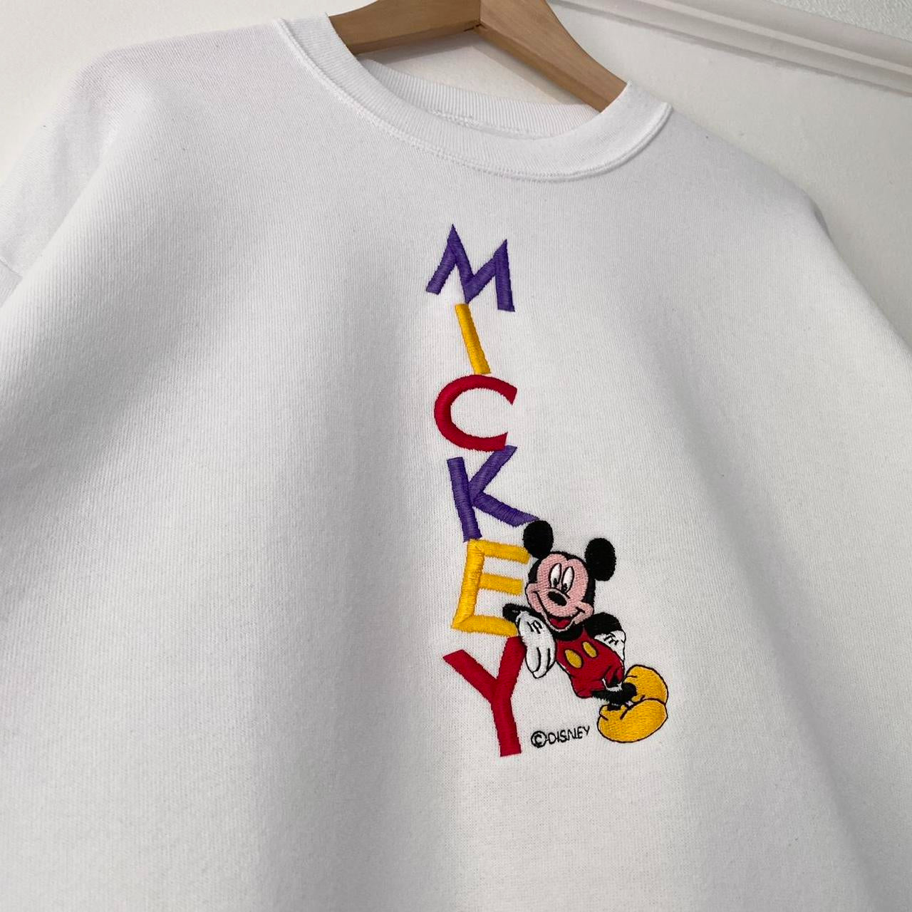 Vintage Embroidered Mickey Letters 90s Sweatshirt (L)