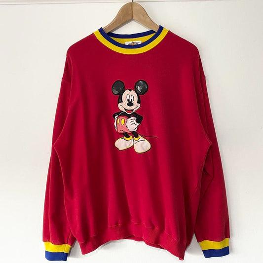 Vintage Mickey Mouse Embroidered Sweatshirt (L)