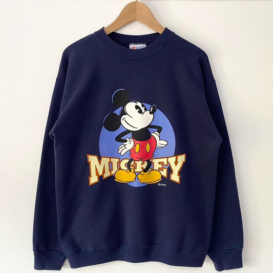 Vintage Mickey Mouse Navy 90s Sweatshirt (M)