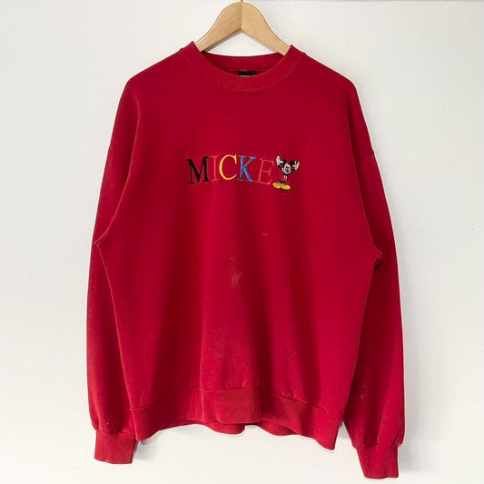 Vintage Distressed Mickey 90s Sweatshirt (L)