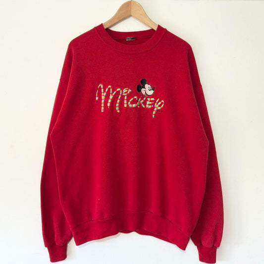Vintage Mickey Mouse Embroidered 90s Sweatshirt (L)