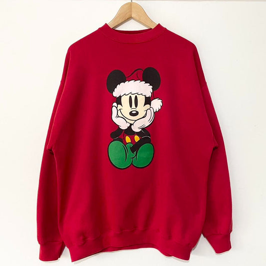 Vintage Sitting Santa Mickey 90s Sweatshirt (L)