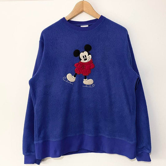 Mickey Mouse Ice Skating Fleece Sweatshirt (M)