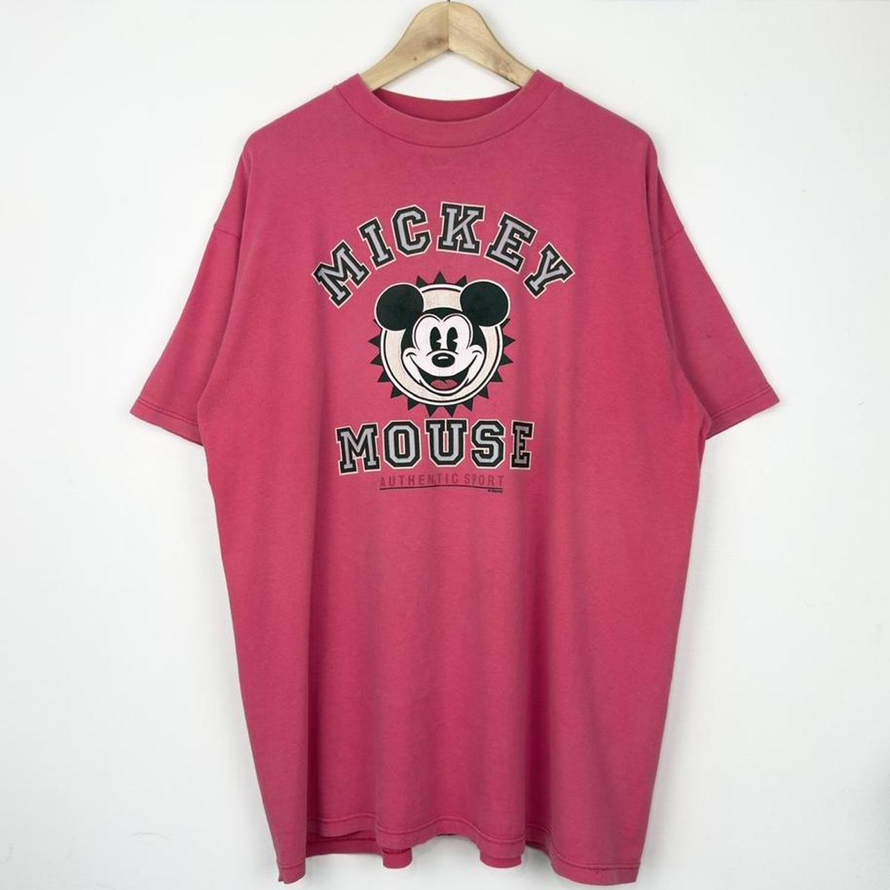 Vintage 90s Mickey Mouse Authentic Sport Pink T Shirt (XL)