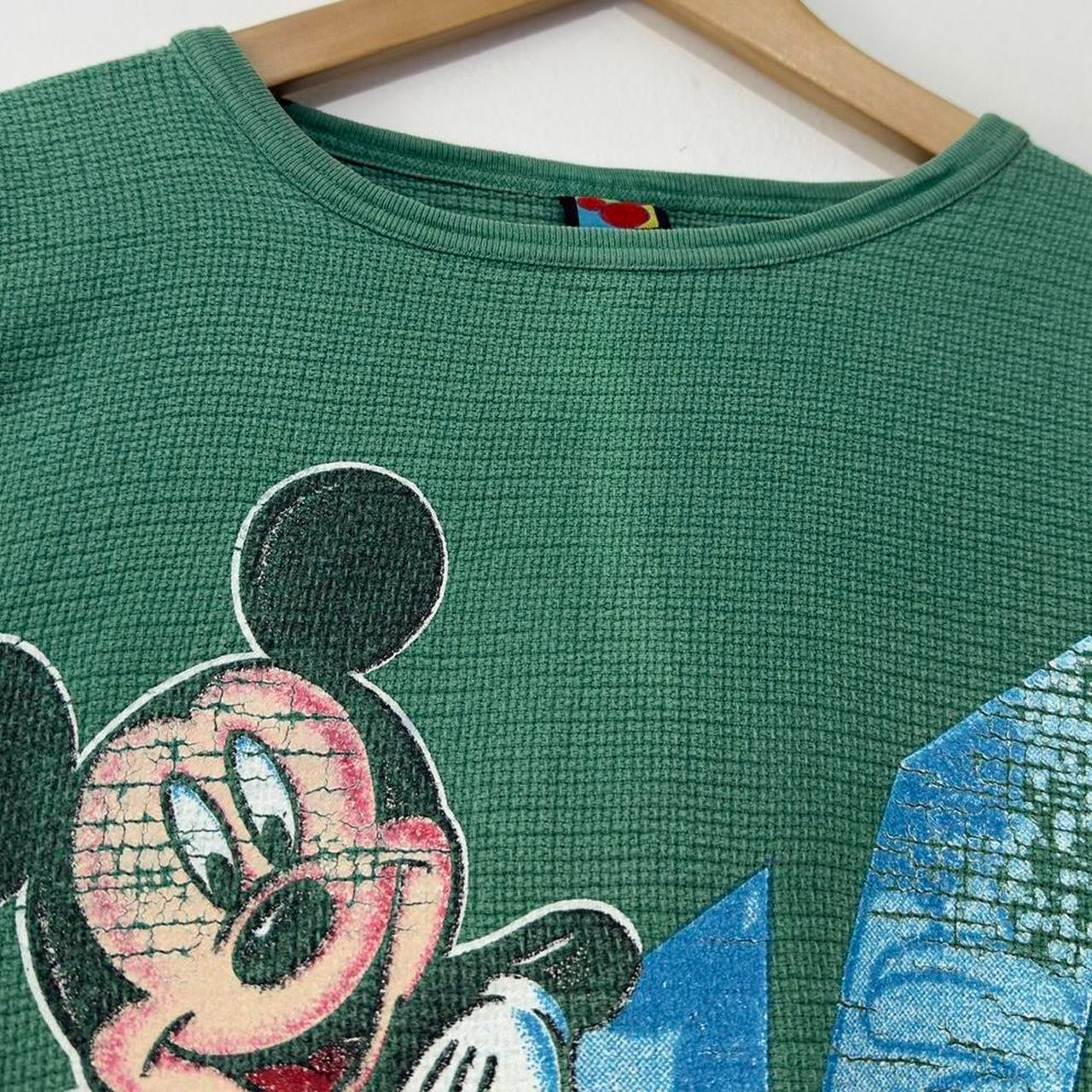 Vintage Mickey Mouse 90s Waffle Sweatshirt (L)