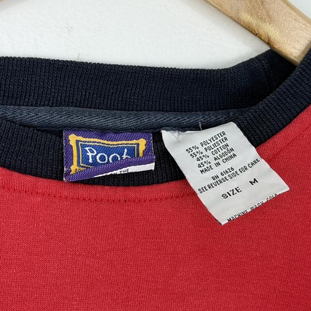 Vintage 90s Winnie the Pooh Giggles and Grins Embroidered Colour Block Sweatshirt (M)