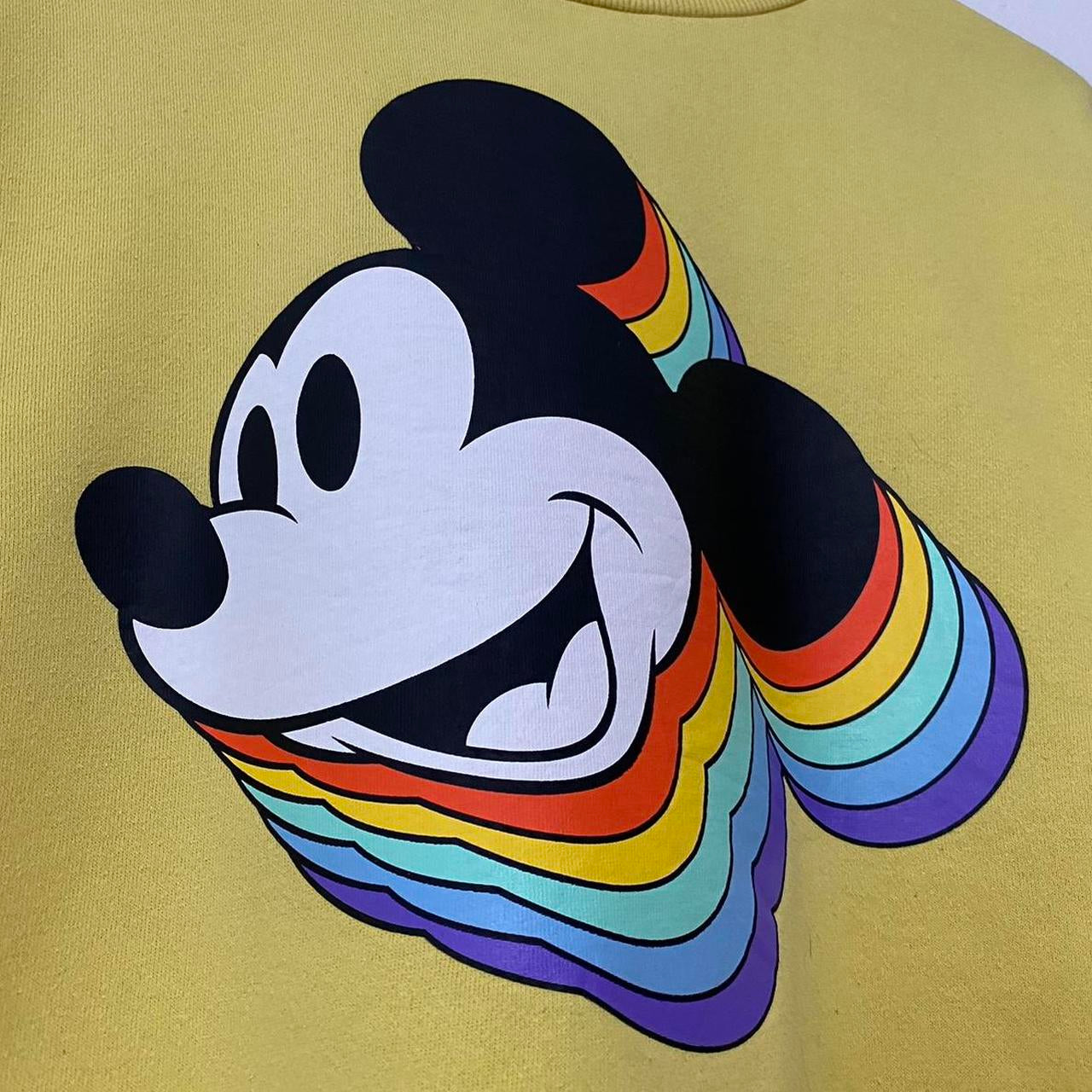 Rainbow Mickey & Co Yellow Sweatshirt (Petite M)