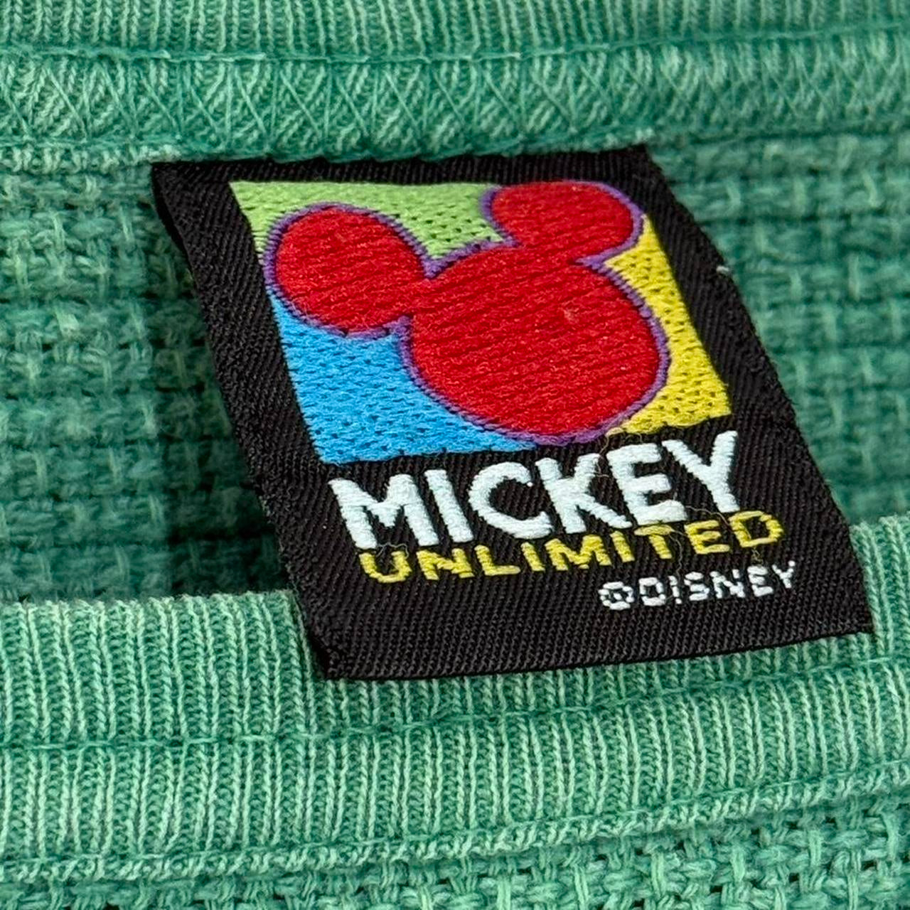 Vintage Mickey Mouse 90s Waffle Sweatshirt (L)