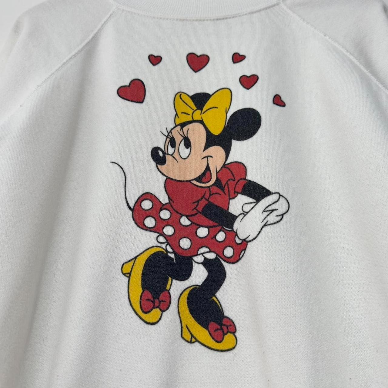 Vintage Minnie Mouse Love Hearts 80s Sweatshirt (L)