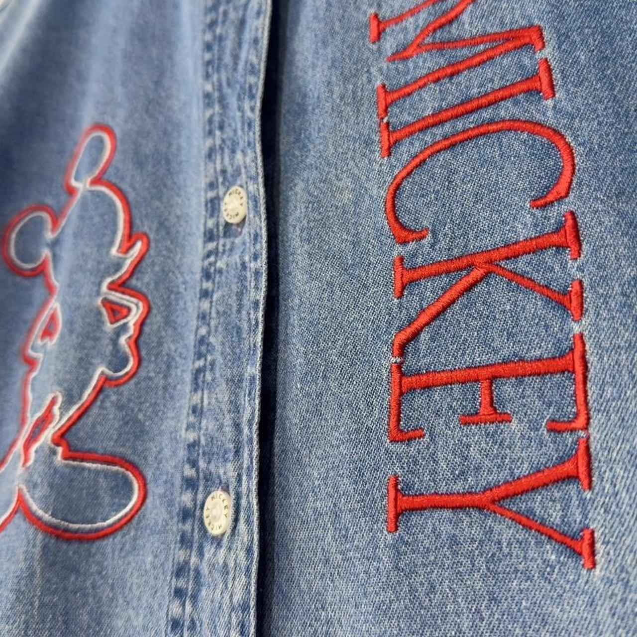 Vintage Mickey Embroidered 90s Denim Shirt (L)