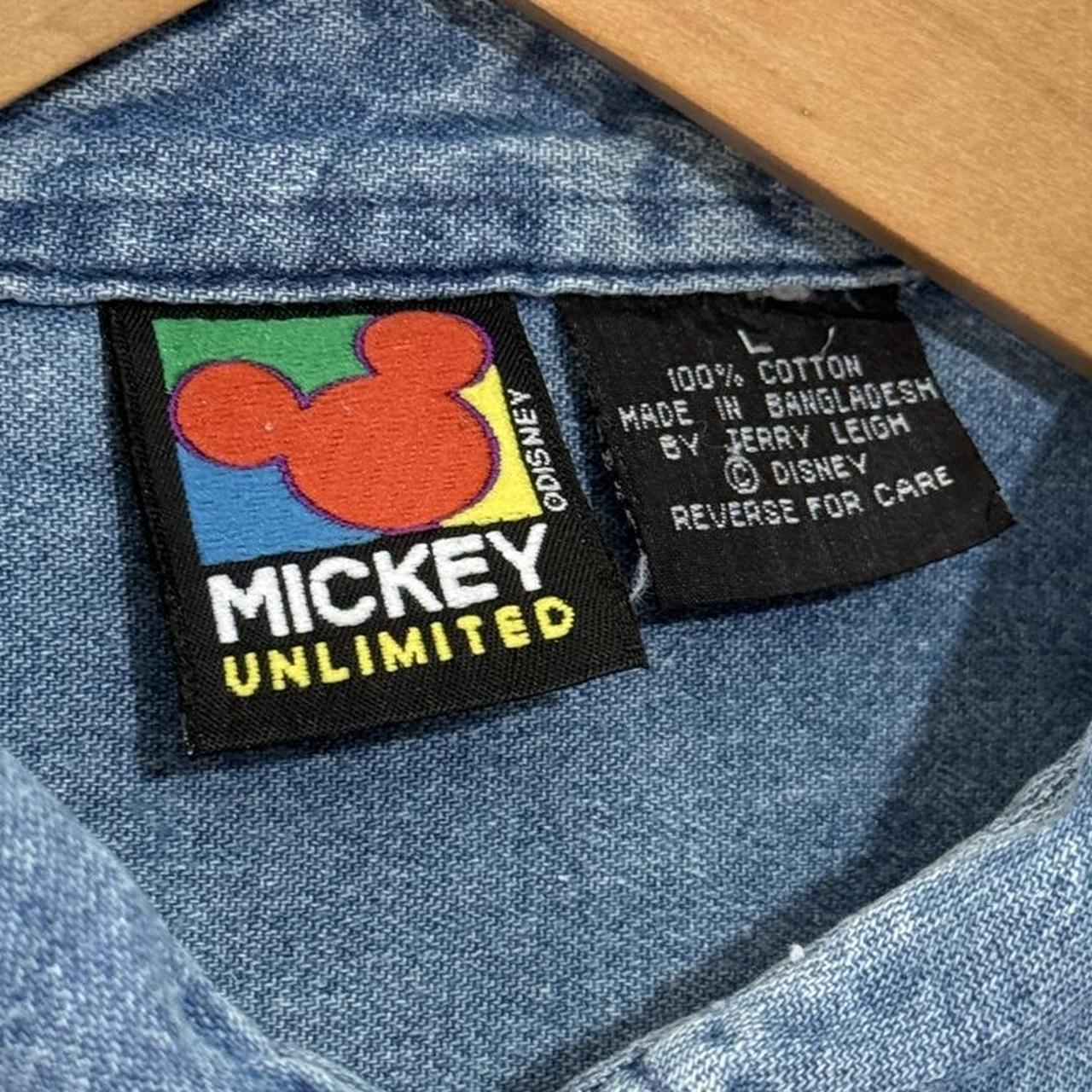 Vintage Mickey Embroidered 90s Denim Shirt (L)