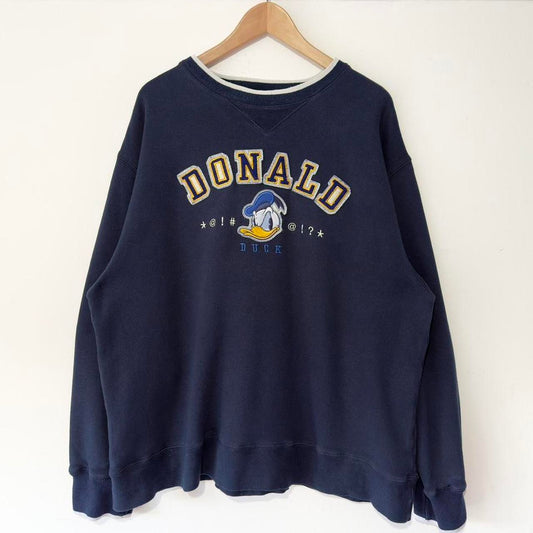 Vintage Donald Duck Spell Out 00s Sweatshirt (L)