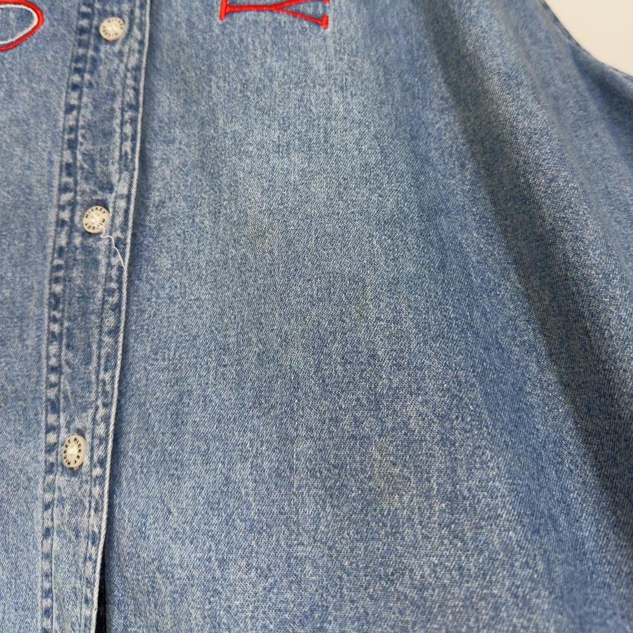 Vintage Mickey Embroidered 90s Denim Shirt (L)
