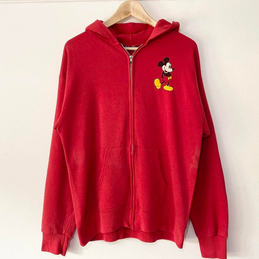 Vintage Mickey Mouse Zip Up 90s Hoodie (M)