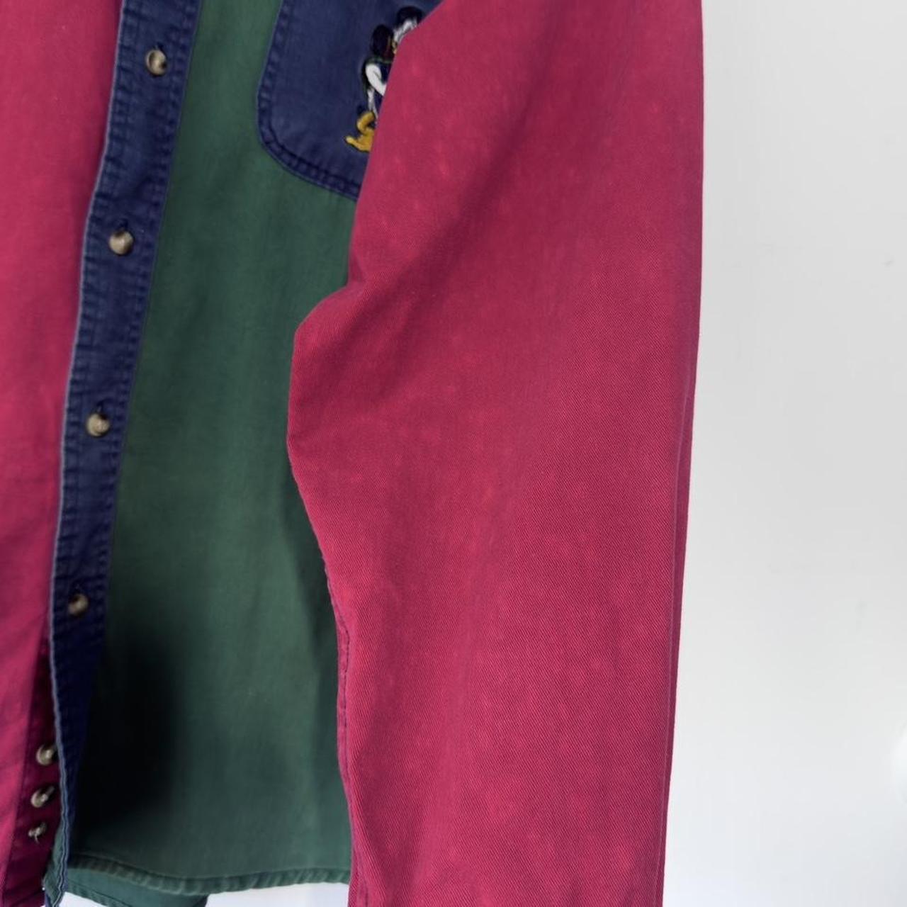 Vintage Mickey & Friends Hiking Embroidered Colour Block 90s Shirt (S)