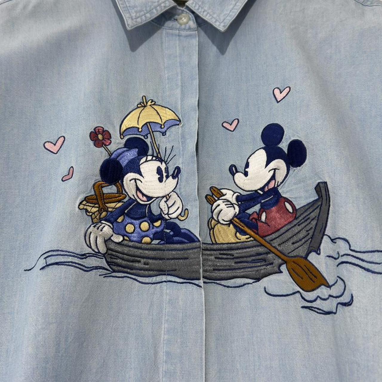 Vintage Mickey & Minnie Rowing Love Hearts 00s Shirt (XL)