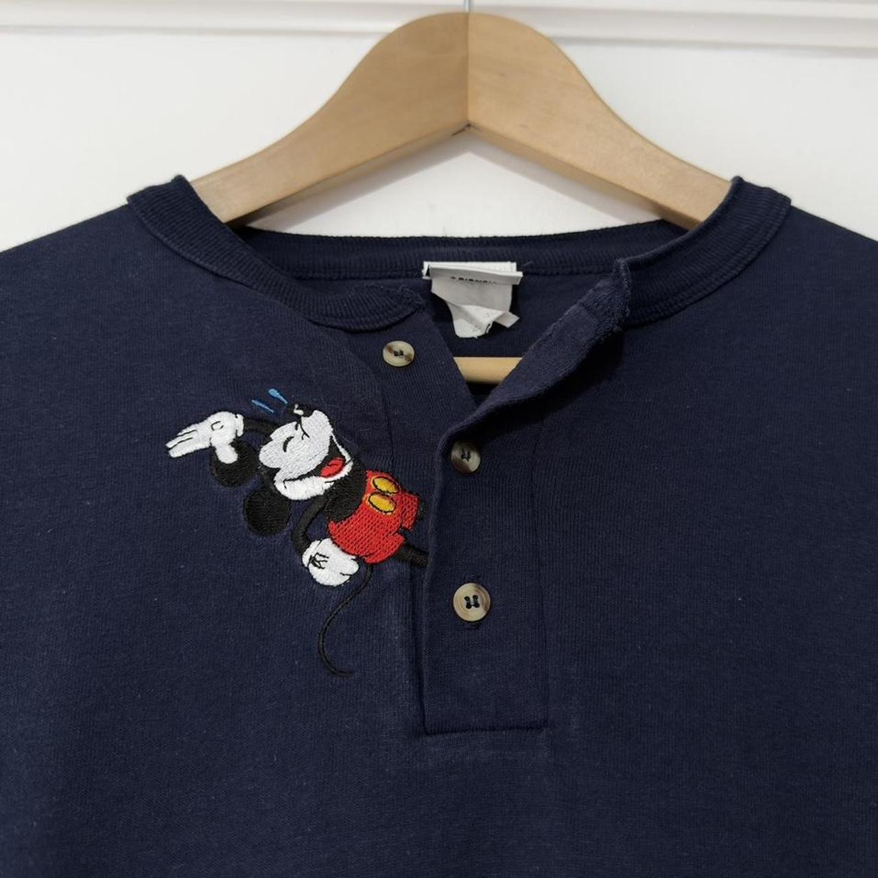 Vintage Mickey Mouse 90s Henley Long Sleeve (XL)
