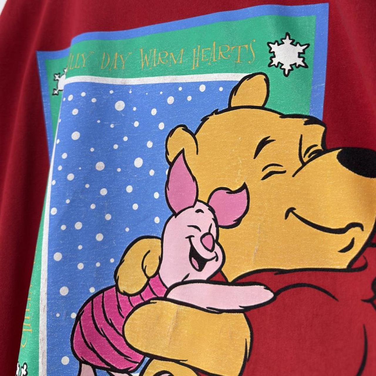 Vintage Pooh & Piglet Chilly Day Warm Hearts 90s T Shirt (Long XXL)