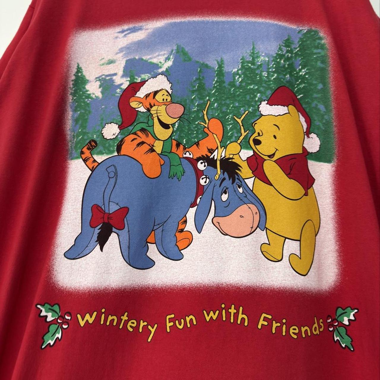 Vintage Pooh & Friends Wintery Fun Christmas 2000 T Shirt (Long XXL)
